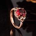 micro inlaid zircon flower ring rose ruby ring rose gold luxury ring jewelrypicture12